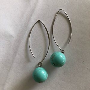 Turquoise and 925 Silver dangle earrings